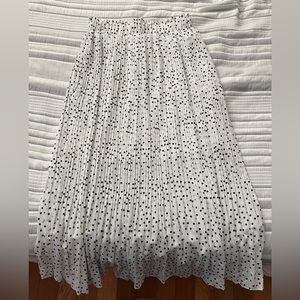 Exlura White with Black Polka Dots Long Skirt (S)